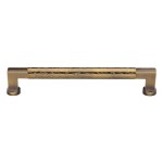 M Marcus Heritage Brass Cabinet Pull Bauhaus Hammered Design 203mm Centre to Centre